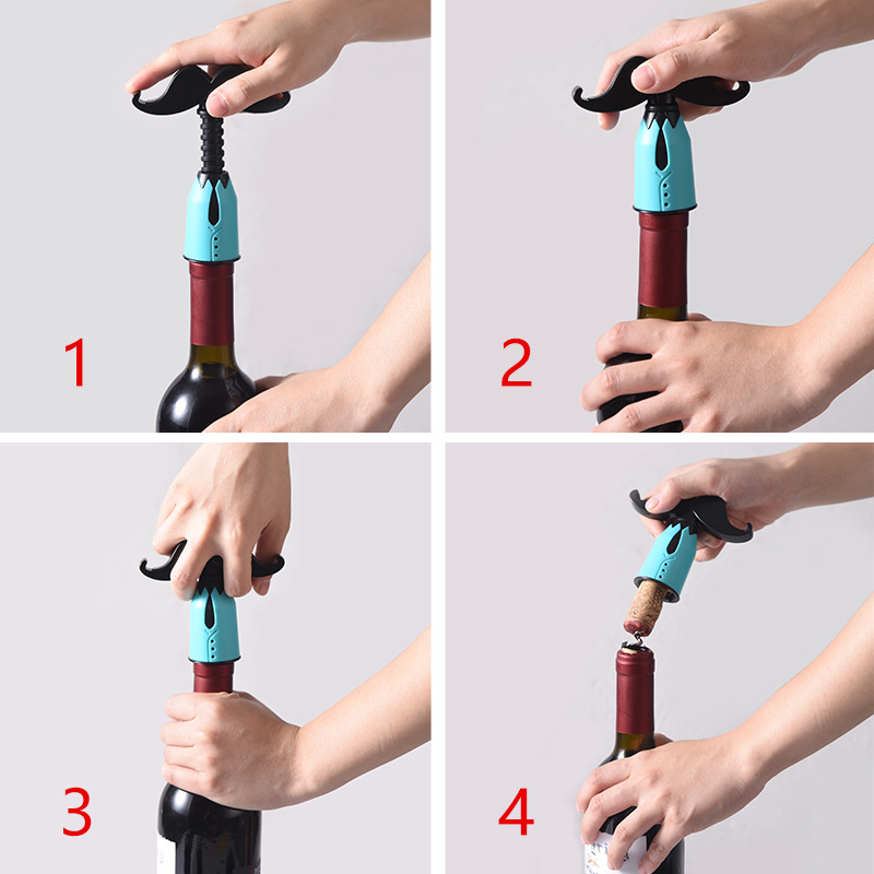 Mustache Bottle Open