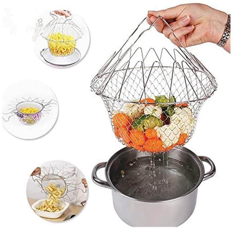 Foldable Stainless Steel Deep Fry Basket