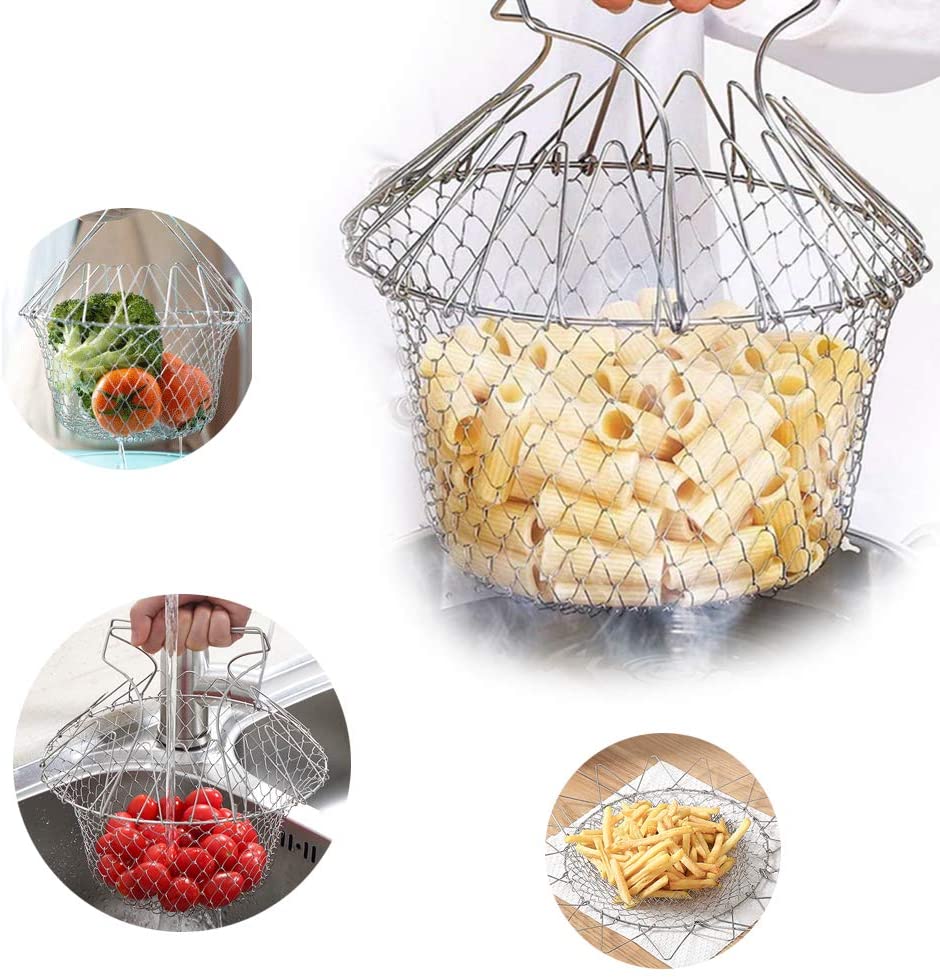 Foldable Stainless Steel Deep Fry Basket